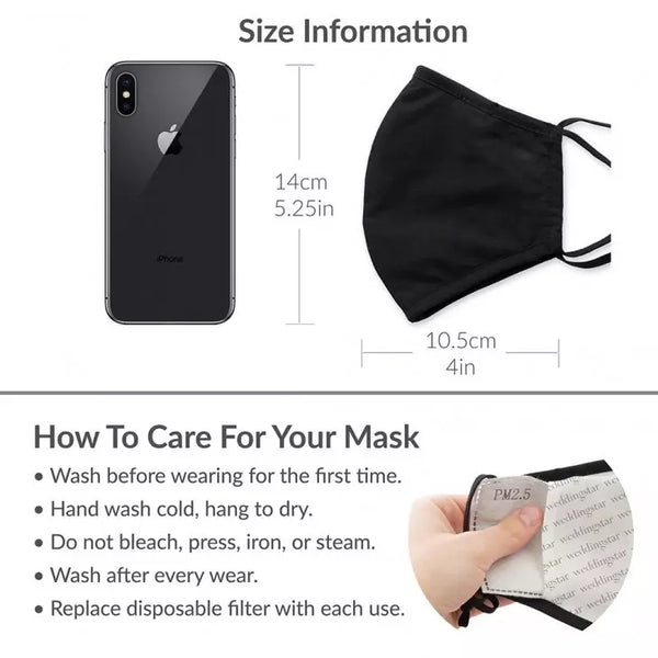 Kid's Reusable, Washable 3 Ply Cloth Face Mask With Filter Pocket - Gentleman Robots