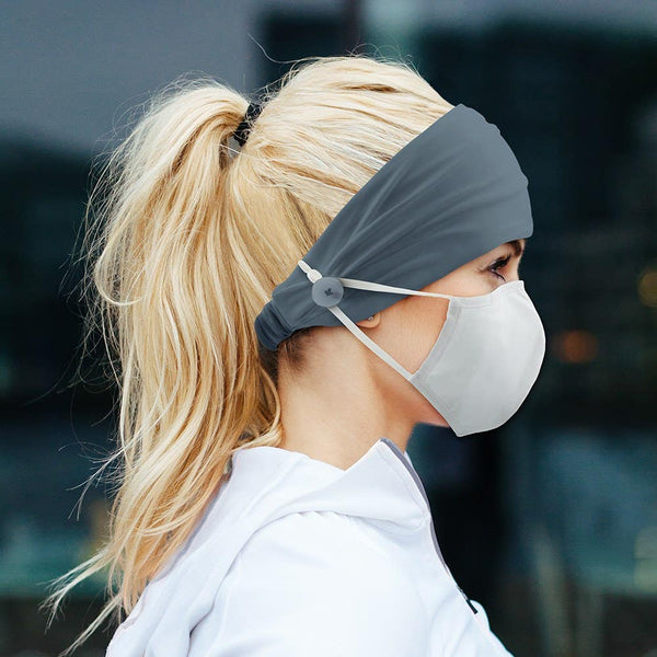 Adult Face Mask Headband Holder - Powder Blue