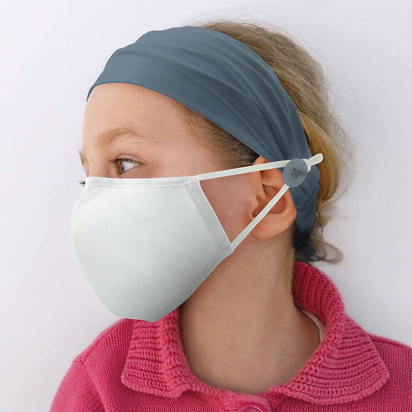 Kids Face Mask Headband Holder - Powder Blue