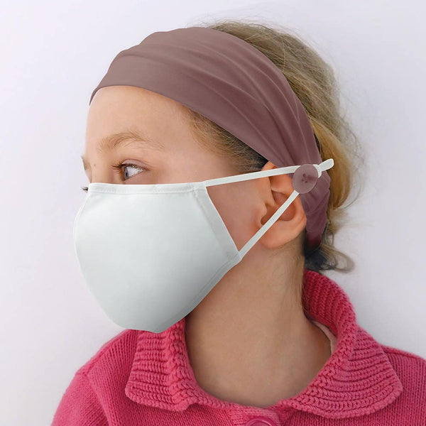 Kids Face Mask Headband Holder - Mauve