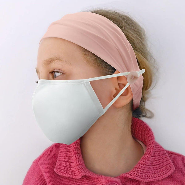 Kids Face Mask Headband Holder - Blush Pink