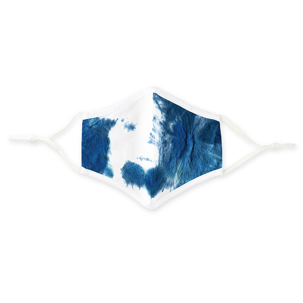 Adult Reusable, Washable 3 Ply Cloth Face Mask With Filter Pocket - Blue Tie-Dye