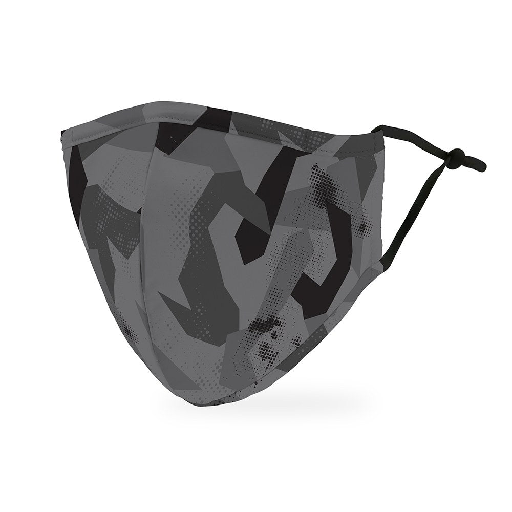 Adult Reusable, Washable 3 Ply Cloth Face Mask With Filter Pocket - Modern Black Camo