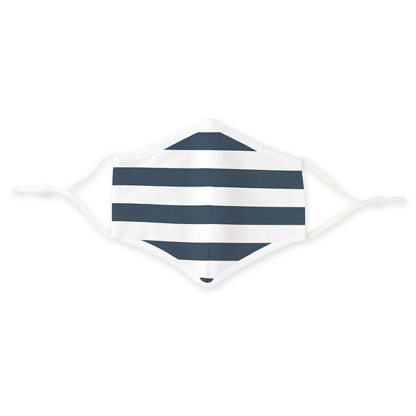 Adult Reusable, Washable 3 Ply Cloth Face Mask With Filter Pocket - Navy Stripes