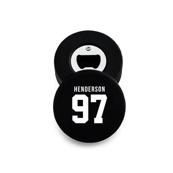 Custom Hockey Puck Bottle Opener Gift - Jersey Back