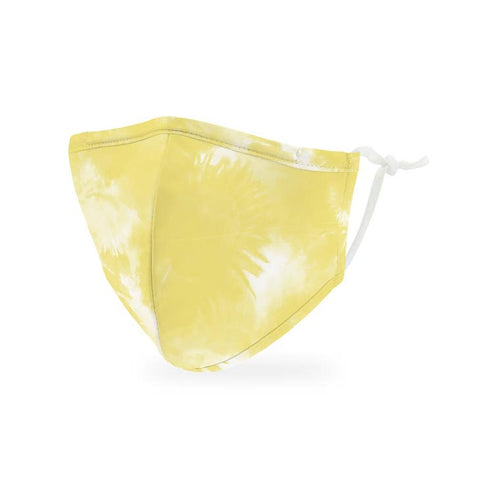 Kid's Reusable, Washable 3 Ply Cloth Face Mask With Filter Pocket - Yellow Tie-Dye