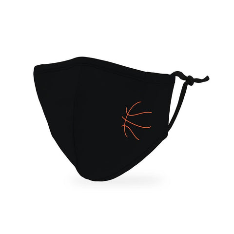 Kid's Reusable, Washable 3 Ply Cloth Face Mask With Filter Pocket - Basketball