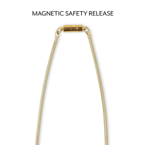 23" Face Mask Lanyard With Magnetic Safety Release - Gold