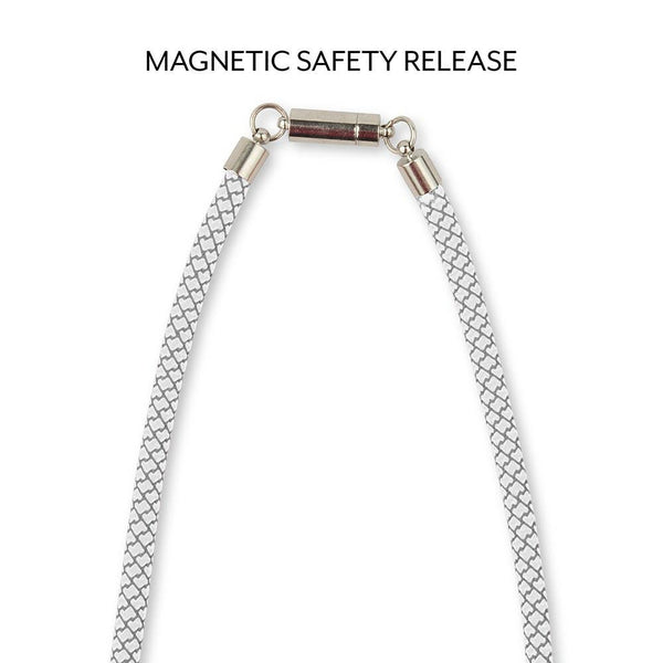 23" Face Mask Lanyard With Magnetic Safety Release - White