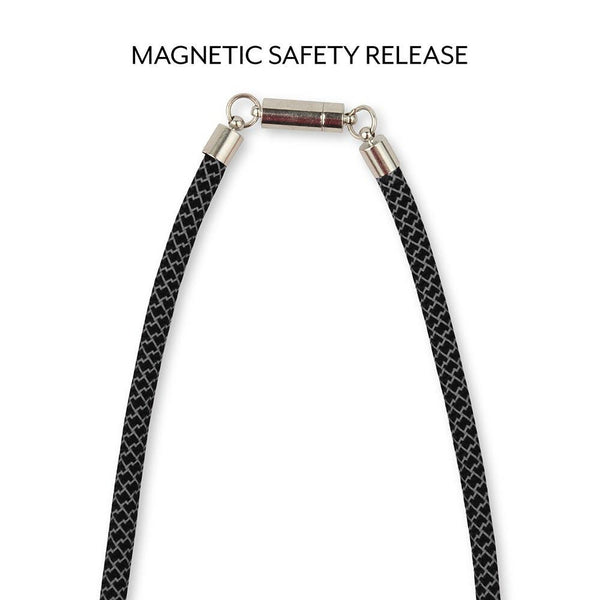 23" Face Mask Lanyard With Magnetic Safety Release - Black