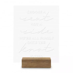 Clear Acrylic Wedding Table Sign - Choose a Seat