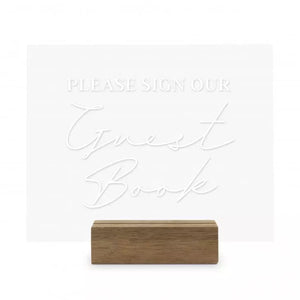 Clear Acrylic Wedding Table Sign - Guest Book