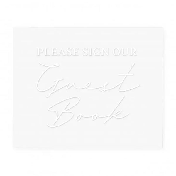 Clear Acrylic Wedding Table Sign - Guest Book