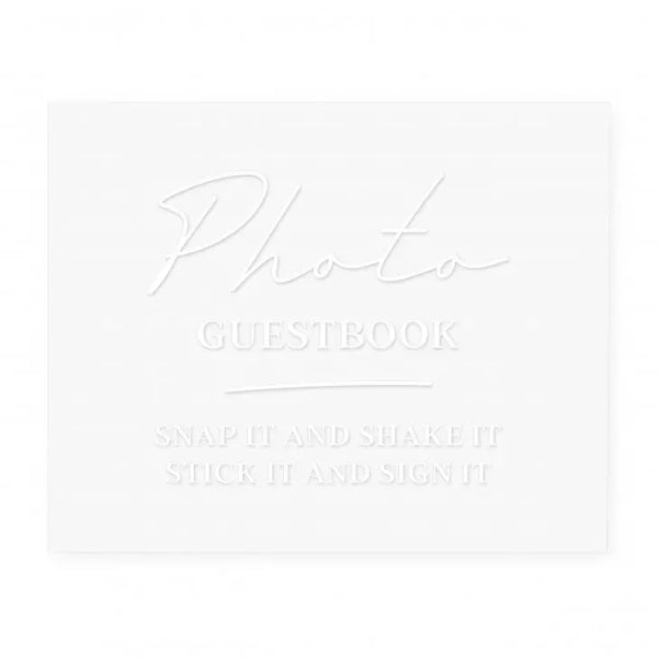 Clear Acrylic Wedding Table Sign - Photo Guest Book