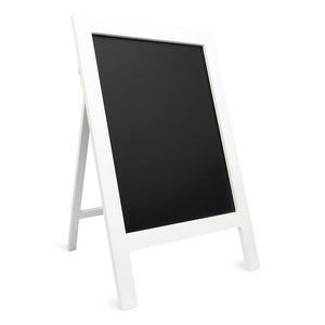 Framed Rectangular Chalkboard Easel Sign - White