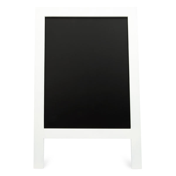 Framed Rectangular Chalkboard Easel Sign - White