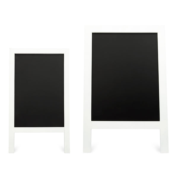 Framed Rectangular Chalkboard Easel Sign - White