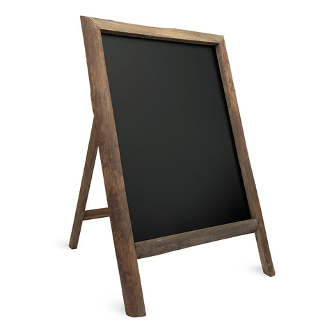 Framed Rectangular Chalkboard Easel Sign - Natural Wood