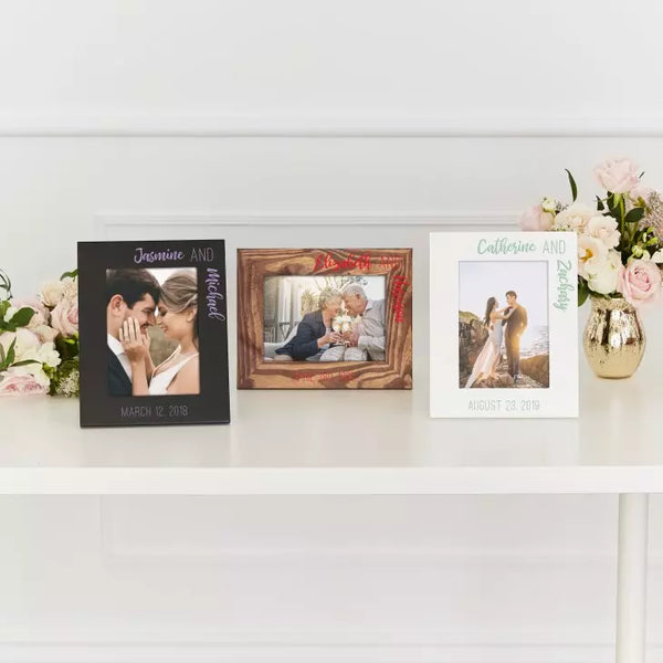 Personalized Wooden 5” x 7” Picture Frame - Signature Couple