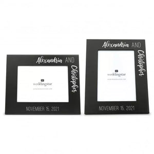 Personalized Wooden 5” x 7” Picture Frame - Signature Couple