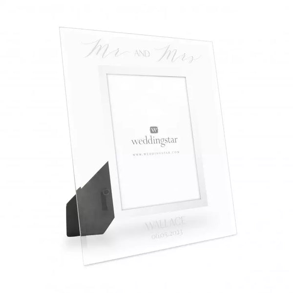 Personalized Glass 5” x 7” Picture Frame - Mr and Mrs