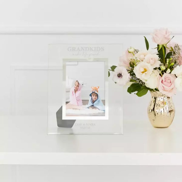 Personalized Glass 5” x 7” Picture Frame - Grandkids Make Life Grand