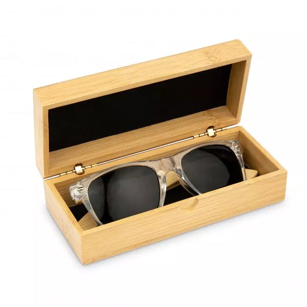 Polarized Lens Sunglasses Party Favor with Bamboo Arms - Clear