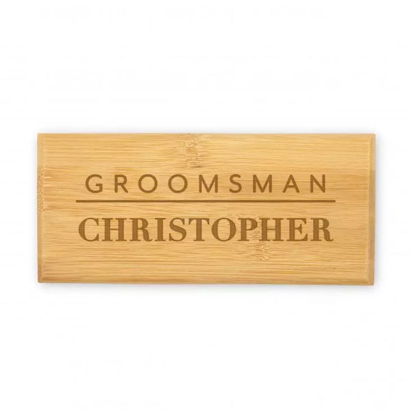 Personalized Bamboo Wood Sunglasses Case - Groomsman