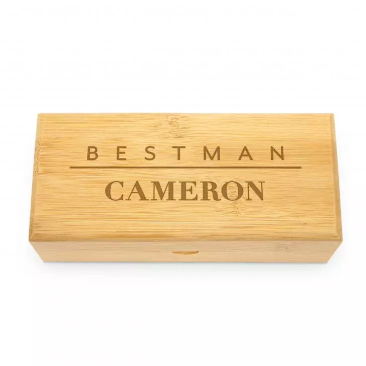 Personalized Bamboo Wood Sunglasses Case - Best Man