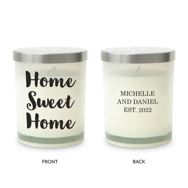 Personalized Glass Jar Gift Candle with Lid - Home Sweet Home