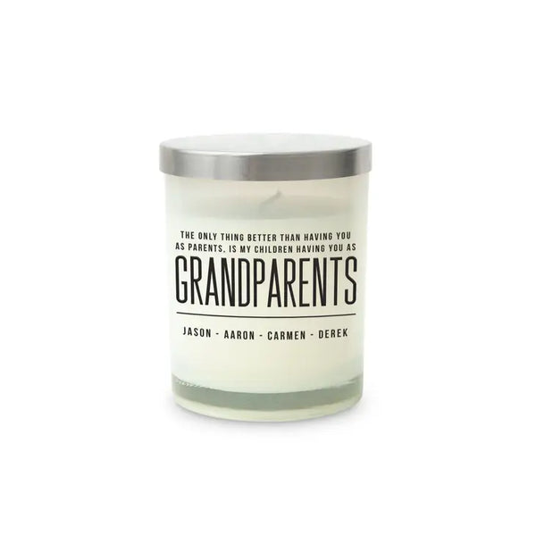 Personalized Glass Jar Gift Candle with Lid - Grandparents