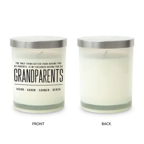 Personalized Glass Jar Gift Candle with Lid - Grandparents