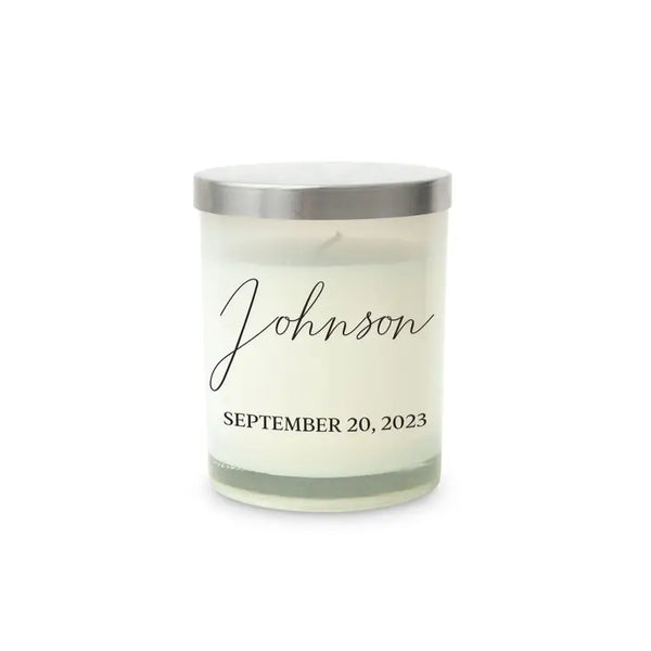 Personalized Glass Jar Gift Candle with Lid - Simple Script