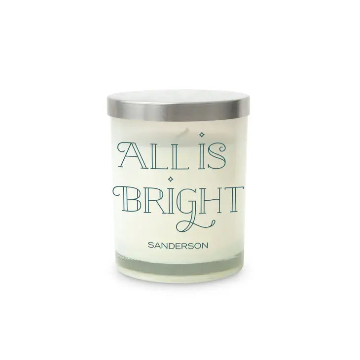 Personalized Glass Jar Gift Candle with Lid - All is Bright