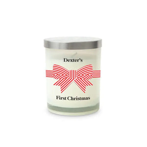 Personalized Glass Jar Gift Candle with Lid - Festive Bow