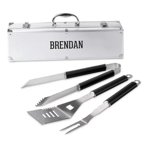 Custom Stainless Steel BBQ Tools Grill Set - Collegiate