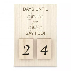 Personalized Wooden Countdown Calendar Sign - Days Until I Do