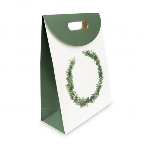 Greenery Wreath Paper Gift Bag With Handles