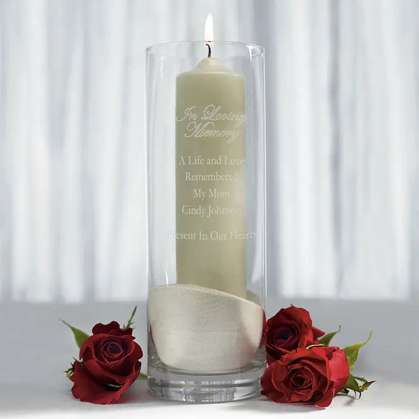 Personalized Memorial Glass Cylinder