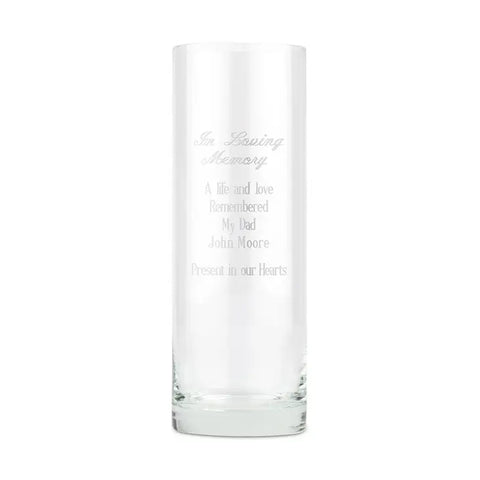 Personalized Memorial Glass Cylinder