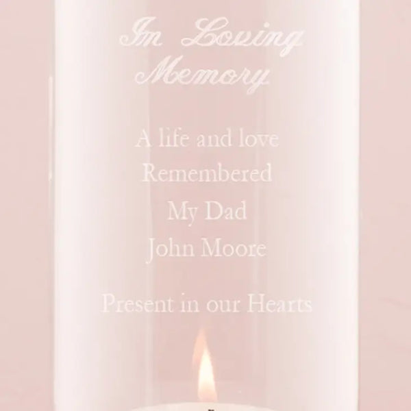 Personalized Memorial Glass Cylinder