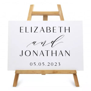 Personalized Wooden 12” x 18” Wedding Sign - Modern Couple