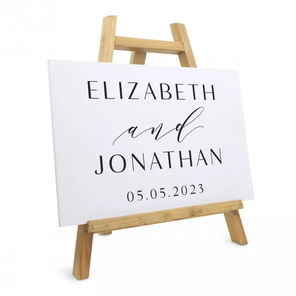 Personalized Wooden 12” x 18” Wedding Sign - Modern Couple