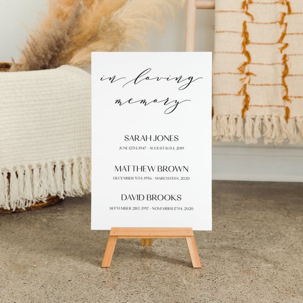 Personalized Wooden 12” x 18” Wedding Sign - In Loving Memory