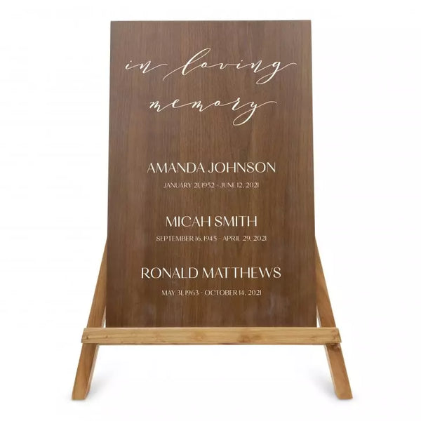 Personalized Wooden 12” x 18” Wedding Sign - In Loving Memory