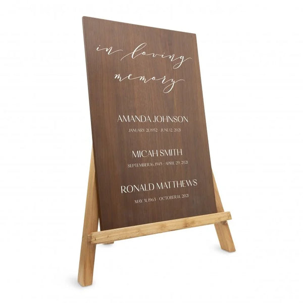 Personalized Wooden 12” x 18” Wedding Sign - In Loving Memory