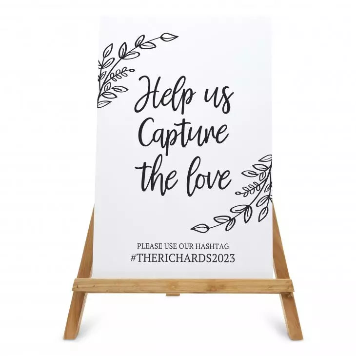 Personalized Wooden 12” x 18” Wedding Sign - Capture the Love