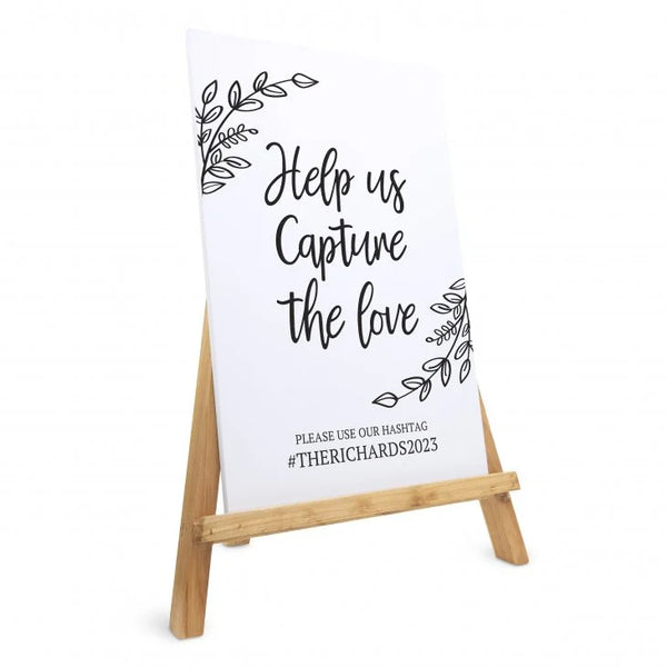 Personalized Wooden 12” x 18” Wedding Sign - Capture the Love