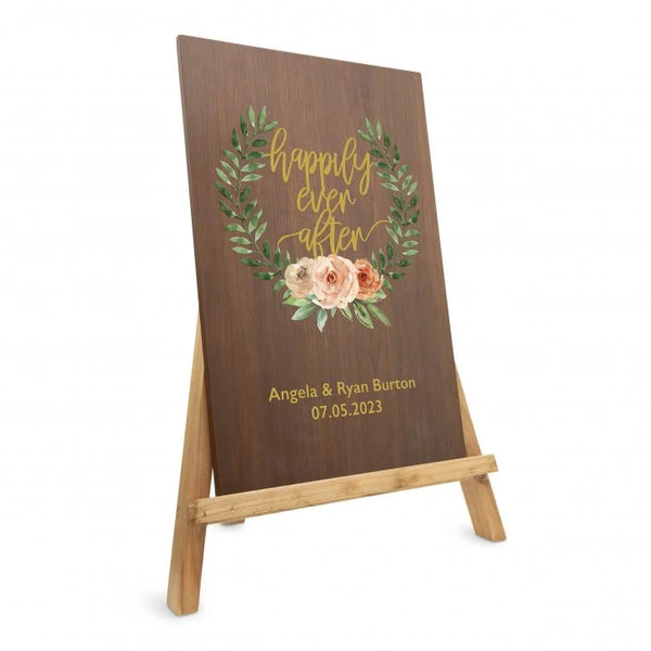 Personalized Wooden 12” x 18” Wedding Sign - Happily Ever After