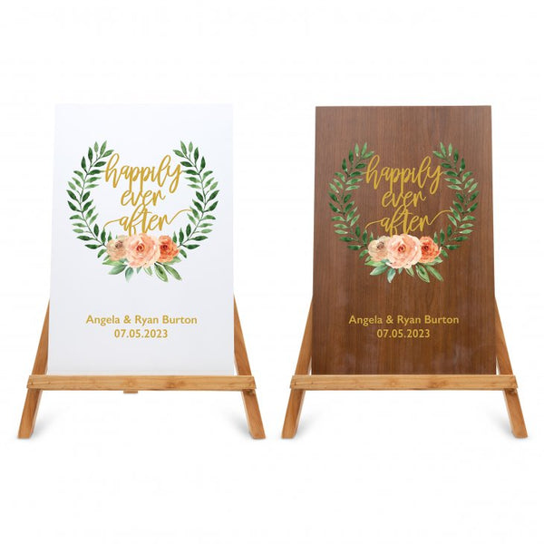 Personalized Wooden 12” x 18” Wedding Sign - Happily Ever After